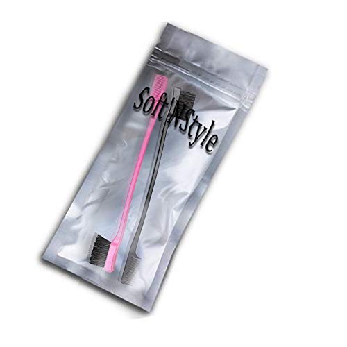 Foxi Fresh Double Sided Edge Control Hair Brush Comb Combo Pack 2 Pieces Pink...