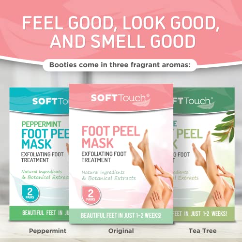 Soft Touch Foot Peel Mask - Pack of 2 Feet Peeling Masks for Dry, Cracked Hee...