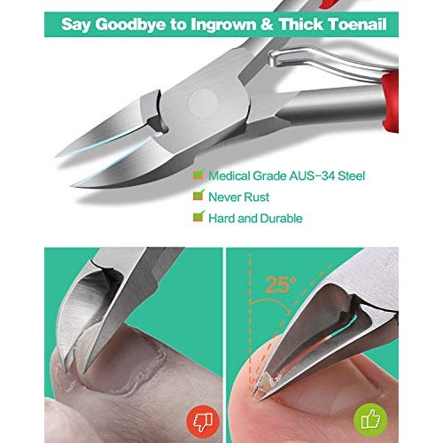 Podiatrist Toenail Clippers, Professional Thick Toenail Clippers for Thick & ...
