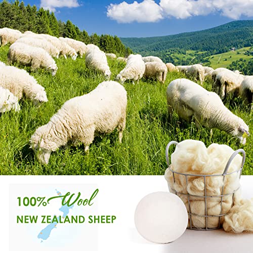Wool Dryer Balls Organic 4 Pack XL,Laundry Dryer Balls,100% New Zealand Wool ...