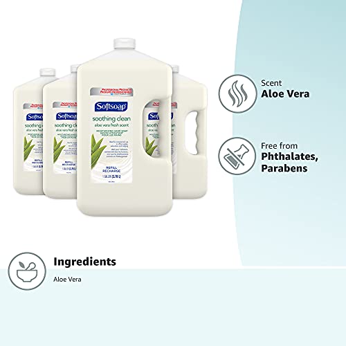 SOFTSOAP Hand Soap Refill Gallon (128 Fluid Ounces | Case of 4), Aloe Vera Fr...
