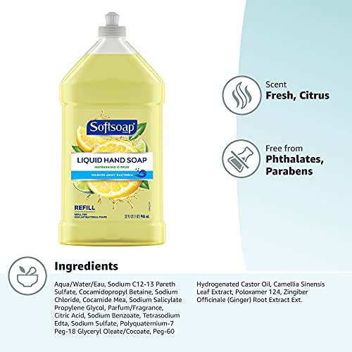 Softsoap Liquid Hand Soap Refill, Refreshing Citrus with Lemon Scent - 32 Flu...