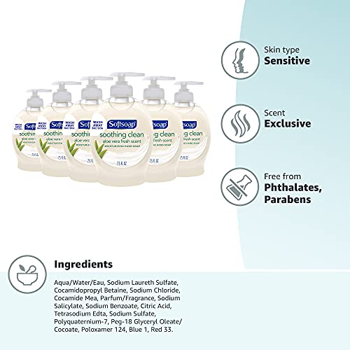 Softsoap Moisturizing Liquid Hand Soap, Soothing Clean Aloe Vera - 7.5 Fluid ...