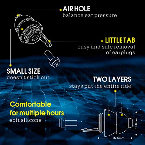 Motorcycle Ear Plugs 2 Pairs, Wind Noise Reduction & Premium Hearing Protecti...