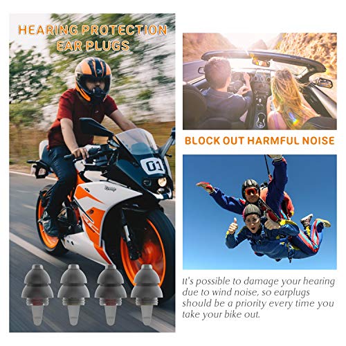 Motorcycle Ear Plugs 2 Pairs, Wind Noise Reduction & Premium Hearing Protecti...