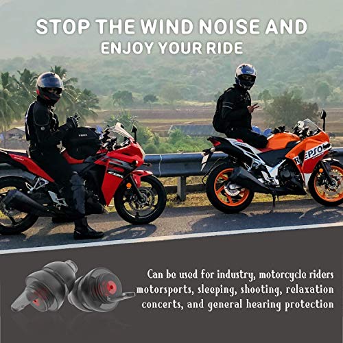 Motorcycle Ear Plugs 2 Pairs, Wind Noise Reduction & Premium Hearing Protecti...