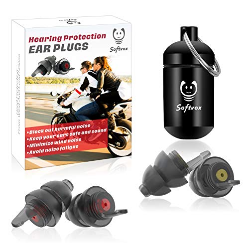 Motorcycle Ear Plugs 2 Pairs, Wind Noise Reduction & Premium Hearing Protecti...