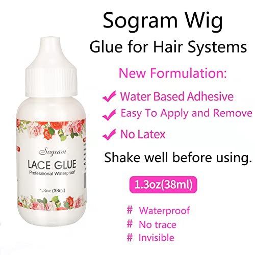 Wig Glue for Front Lace Wig, Sogram Hair Adhesive Glue Lace Front Wig Strong ...