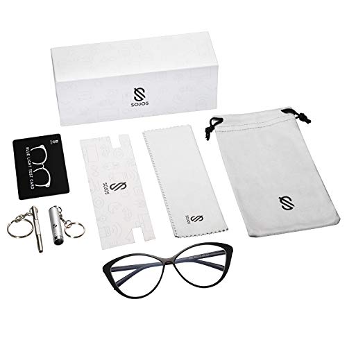 SOJOS Oversized Cateye Blue Light Blocking Glasses Women TR90 Lightweight Fra...