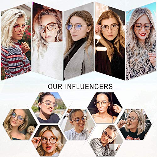 SOJOS Retro Big Round Blue Light Computer Glasses TR90 Eyewear Frame Ashley S...