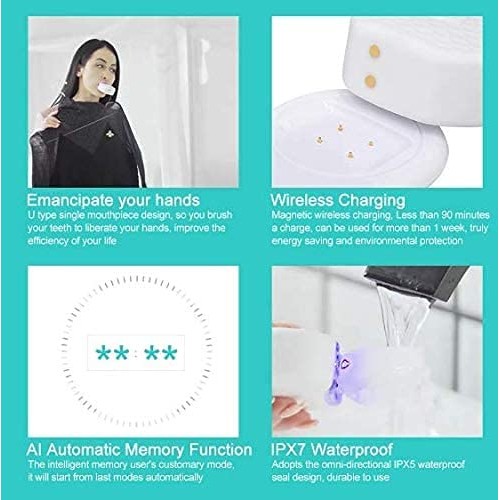 V-White Electric Toothbrush Adults - Ultrasonic U-Shaped Toothbrushes for Tee...