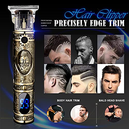Hair Clippers for Men, Professional Hair Trimmer Zero Gapped T-Blade Trimmer ...