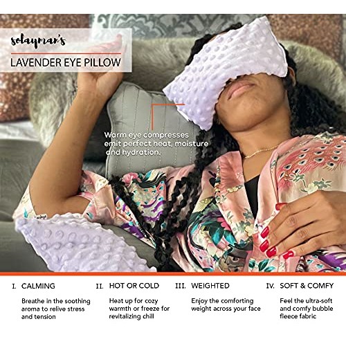 Lavender Eye Pillow Stress Relief Gifts for Women- Heated Eye Mask for Dry Ey...