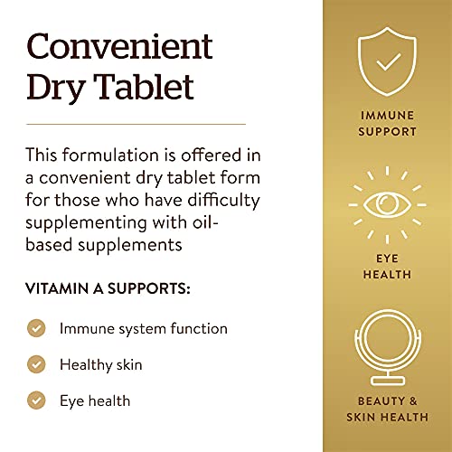 Solgar Dry Vitamin A 1500 mcg (5000 IU), 100 Tablets - Supports Healthy Eyes,...