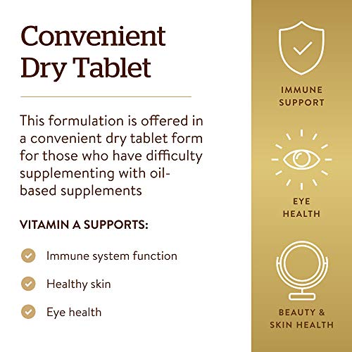 Solgar Dry Vitamin A 1500 mcg (5000 IU), 100 Tablets - Supports Healthy Eyes,...