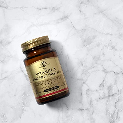 Solgar Dry Vitamin A 1500 mcg (5000 IU), 100 Tablets - Supports Healthy Eyes,...