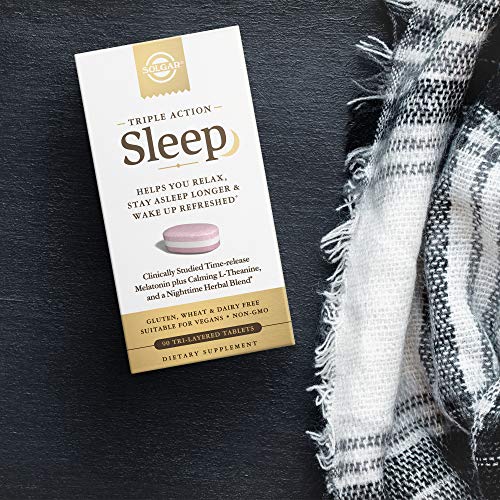 Solgar Triple Action Sleep, 90 Tri-Layer Tablets - Time-Release Melatonin & L...