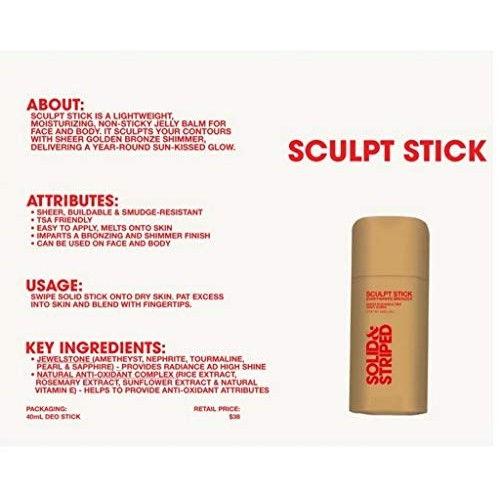 Solid & Striped The Sculpt Stick Everywhere Bronzer - Moisturizing Jelly Balm...