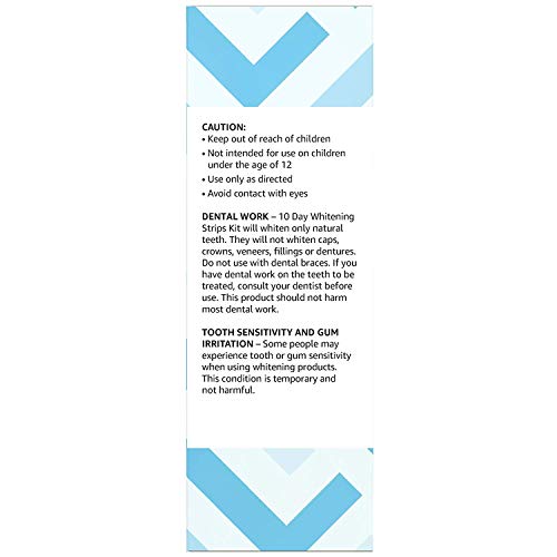 Amazon Brand - Solimo 10 Day Teeth Whitening Strips Kit, 10 Treatments