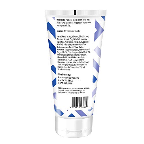 Amazon Brand - Solimo 2-In-1 Shave Cream, Fragrance Free, 6 Fl. Oz. (Pack Of 2)
