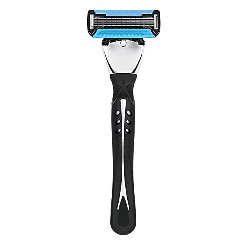 Amazon Brand - Solimo 5-Blade MotionSphere Razor for Men with Dual Lubricatio...
