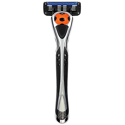 Amazon Brand - Solimo 5-Blade MotionSphere Razor for Men with Dual Lubricatio...