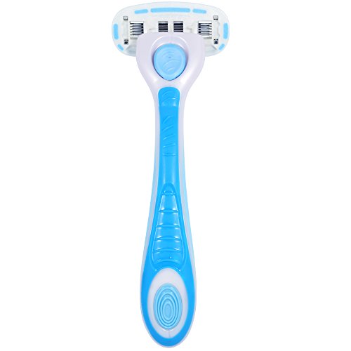 Amazon Brand - Solimo 5-Blade Razor for Women, Handle, 12 Cartridges & Shower...