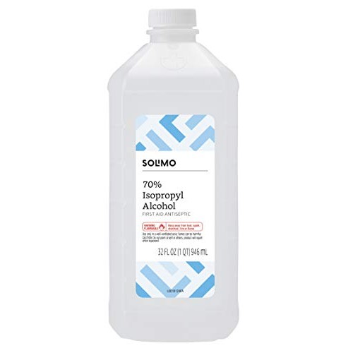 Amazon Brand - Solimo 70% Isopropyl Alcohol First Aid Antiseptic for Treatmen...