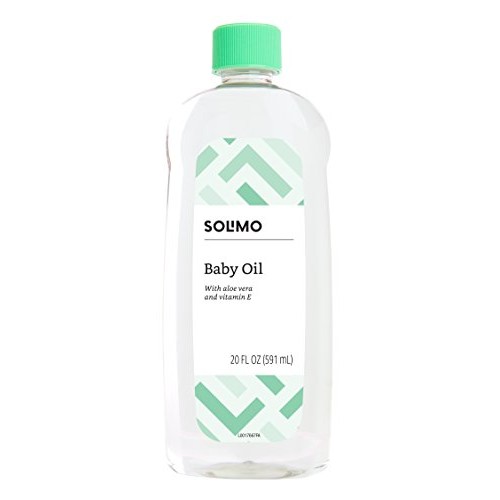 Amazon Brand - Solimo Baby Oil with Aloe Vera & Vitamin E, 20 Fluid Ounces