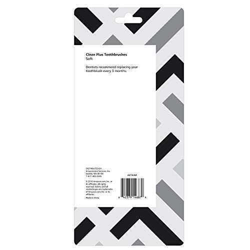 Amazon Brand - Solimo Clean Plus Toothbrushes, Pack of 10