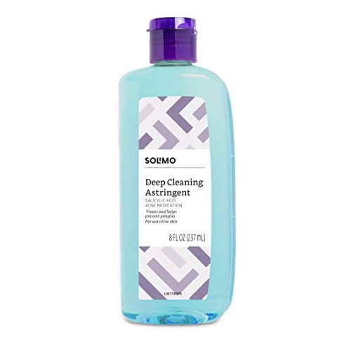 Amazon Brand - Solimo Deep Cleaning Astringent for Sensitive Skin, Salicylic ...