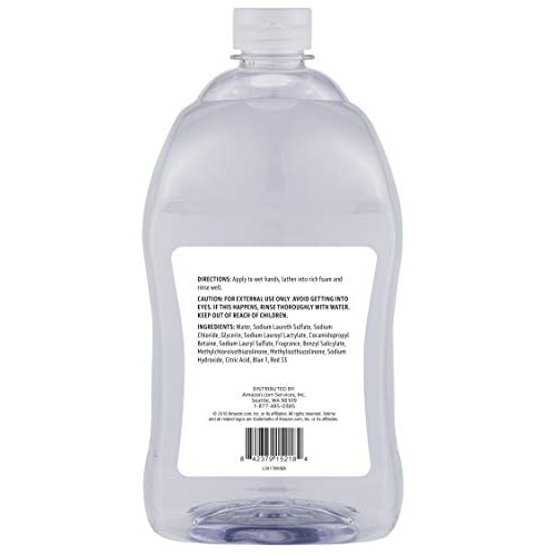 Amazon Brand - Solimo Gentle & Mild Clear Liquid Hand Soap Refill, Triclosan-...