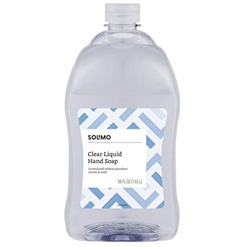 Amazon Brand - Solimo Gentle & Mild Clear Liquid Hand Soap Refill, Triclosan-...
