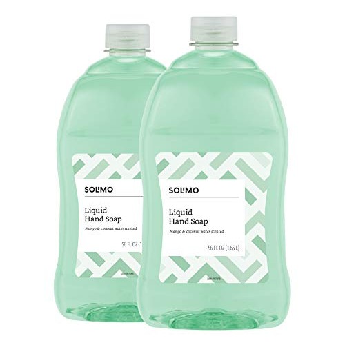 Amazon Brand - Solimo Liquid Hand Soap Refill, Mango and Coconut Water Scent,...