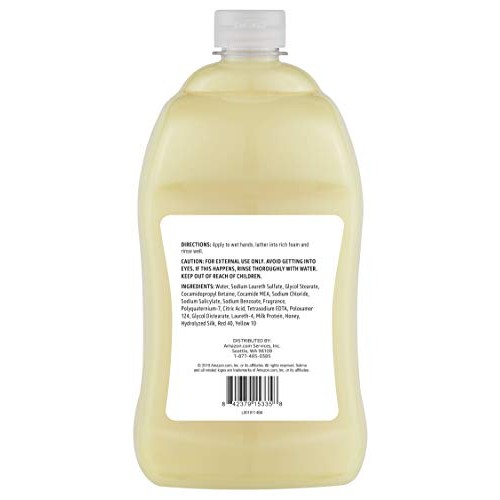 Amazon Brand - Solimo Liquid Hand Soap Refill, Milk and Honey Scent, Triclosa...