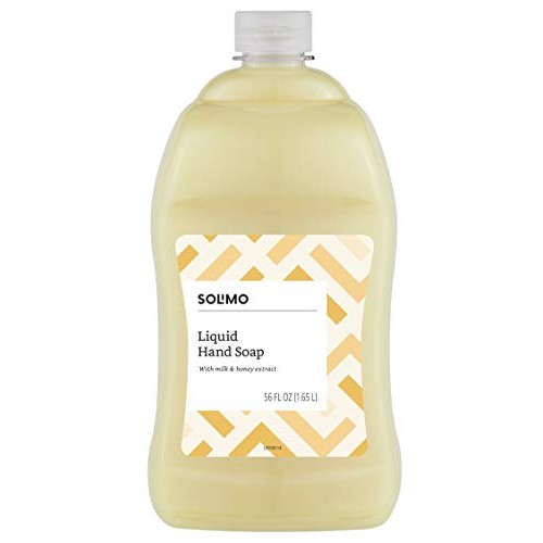 Amazon Brand - Solimo Liquid Hand Soap Refill, Milk and Honey Scent, Triclosa...
