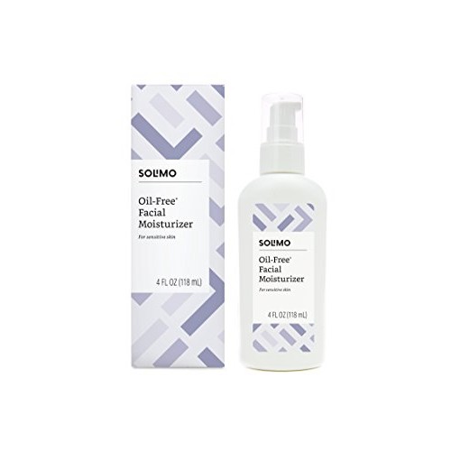 Amazon Brand - Solimo Oil-free Facial Moisturizer for Sensitive Skin, 4 Fluid...