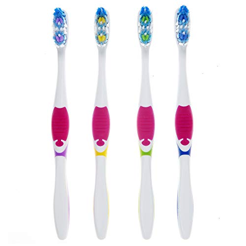 Amazon Brand - Solimo Orbit Toothbrushes, 4 Count