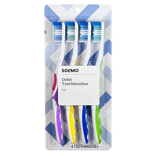 Amazon Brand - Solimo Orbit Toothbrushes, 4 Count