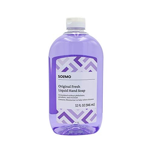 Amazon Brand - Solimo Original Fresh Liquid Hand Soap, 32 Fluid Ounce (Pack o...