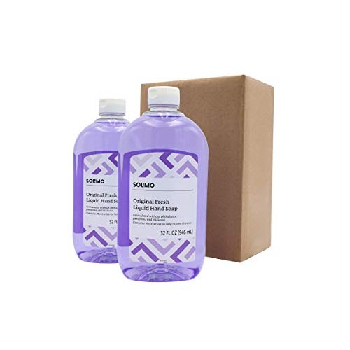 Amazon Brand - Solimo Original Fresh Liquid Hand Soap, 32 Fluid Ounce (Pack o...