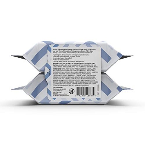 Solimo Make Up Remover Wipes, 25ct (Pack of 2)