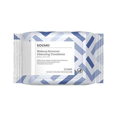 Solimo Make Up Remover Wipes, 25ct (Pack of 2)
