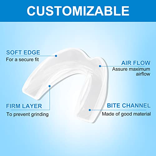 Mouth Guard, 4 PCS Moldable Mouth Guard for Clenching Teeth at Night, Sport A...