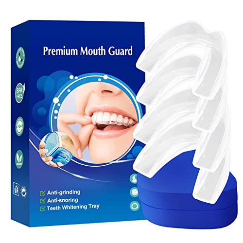 Mouth Guard, 4 PCS Moldable Mouth Guard for Clenching Teeth at Night, Sport A...