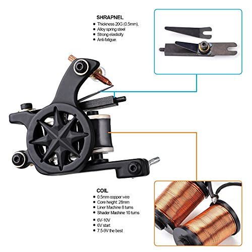 Solong Tattoo Complete Starter Tattoo Kit 1 Pro Machine Guns 1 Ink Power Supp...