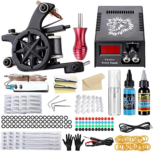 Solong Tattoo Complete Starter Tattoo Kit 1 Pro Machine Guns 1 Ink Power Supp...