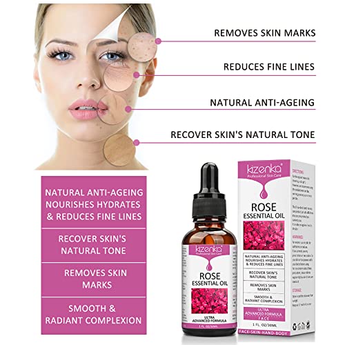 Rose Essential Oil, Face Rose Oil, Moisturizer Rose Oil, Anti Ageing & Anti W...