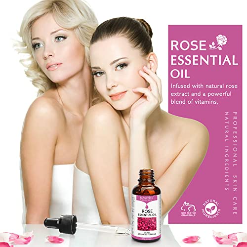 Rose Essential Oil, Face Rose Oil, Moisturizer Rose Oil, Anti Ageing & Anti W...