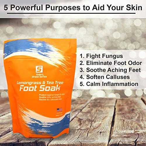 Solpri Shield Lemongrass & Tea Tree Foot Salt Soak for Fungus Athlete's Foot ...